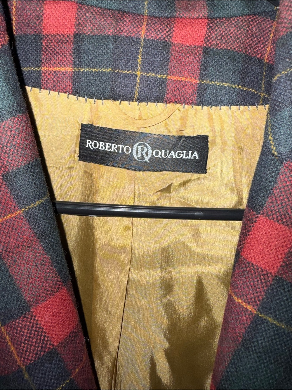 Roberto Quaglia Women’s Wool Cashmere Blazer EU 36 Red Black Plaid Tartan Italy - Picture 3 of 5